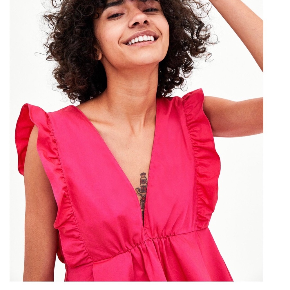 Fuchsia Tie Back Blouse - Picture 4 of 8